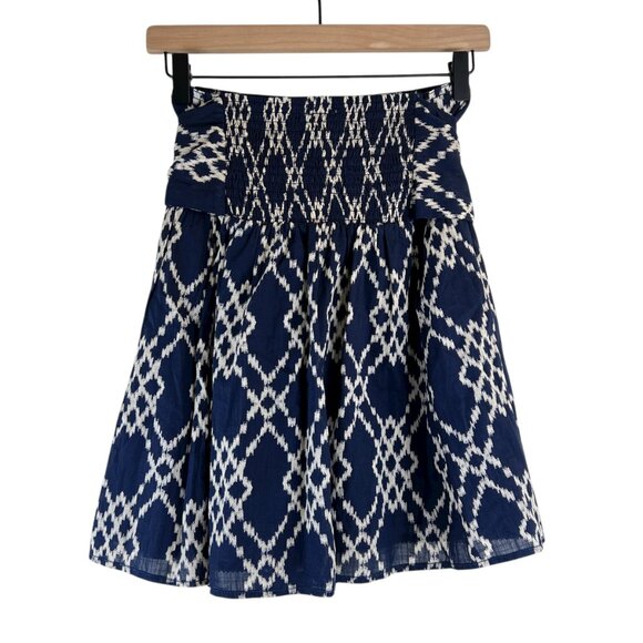 By Anthropologie Navy Printed Rimbaud Tie-Waist Mini Skirt - Picture 6 of 6
